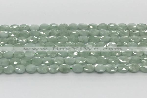 CCB924 15.5 inches 6*8mm faceted oval green angel skin beads