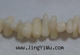 CCB93 15.5 inch 4*11mm irregular branch white coral chip beads