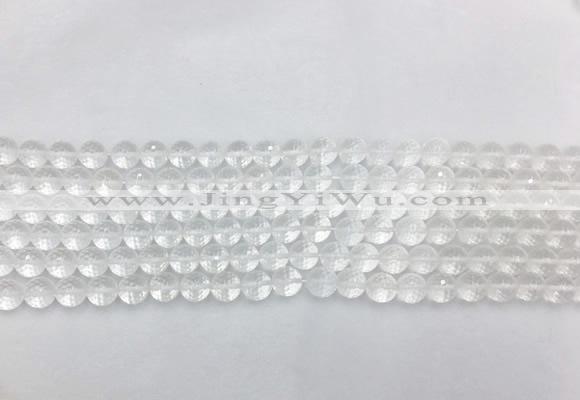 CCBS02 15 inches 4mm faceted round white crystal beads wholesale