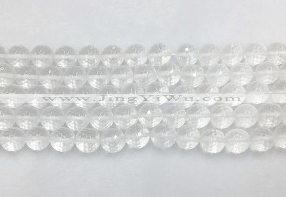 CCBS05 15 inches 10mm faceted round white crystal beads wholesale