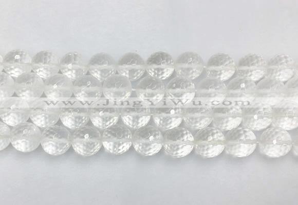 CCBS06 15 inches 12mm faceted round white crystal beads wholesale