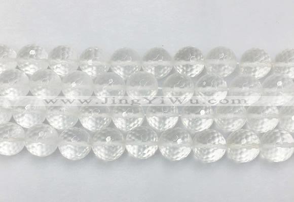 CCBS07 15 inches 14mm faceted round white crystal beads wholesale