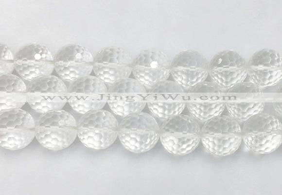 CCBS09 15 inches 18mm faceted round white crystal beads wholesale