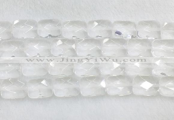 CCBS36 15 inches 13*18mm faceted rectangle white crystal beads wholesale