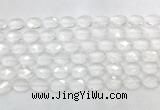 CCBS40 15 inches 10*14mm faceted oval white crystal beads wholesale