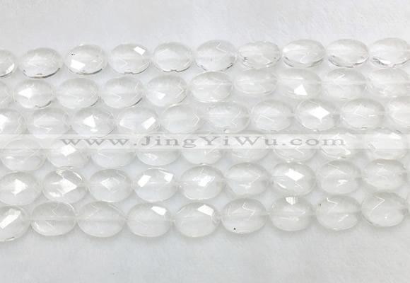 CCBS40 15 inches 10*14mm faceted oval white crystal beads wholesale