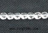 CCC271 15 inches 8mm faceted coin grade A natural white crystal beads