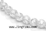 CCC39 15.5 inches 4mm round crackle white crystal beads Wholesale