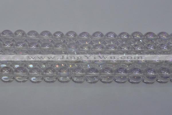 CCC402 15.5 inches 8mm round AB-color white crystal beads