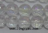 CCC411 15.5 inches 6mm faceted round AB-color white crystal beads