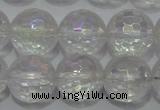 CCC412 15.5 inches 8mm faceted round AB-color white crystal beads