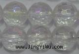 CCC413 15.5 inches 10mm faceted round AB-color white crystal beads