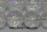CCC415 15.5 inches 14mm faceted round AB-color white crystal beads