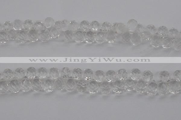 CCC500 15.5 inches 8*12mm faceted teardrop white crystal beads