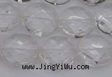 CCC505 15.5 inches 14mm faceted coin natural white crystal beads