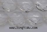 CCC508 15.5 inches 20mm faceted coin natural white crystal beads