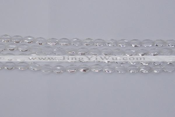 CCC512 15.5 inches 8*12mm faceted oval natural white crystal beads
