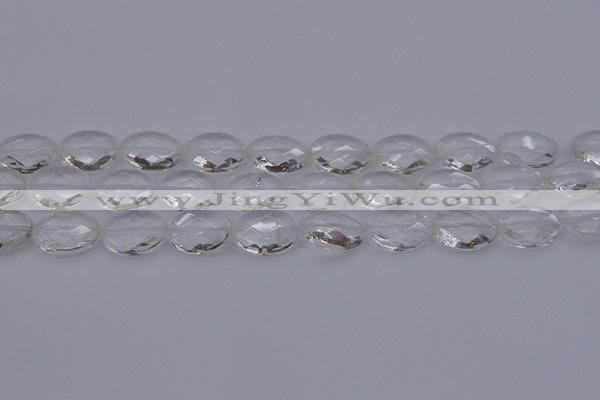 CCC516 15.5 inches 15*20mm faceted oval natural white crystal beads