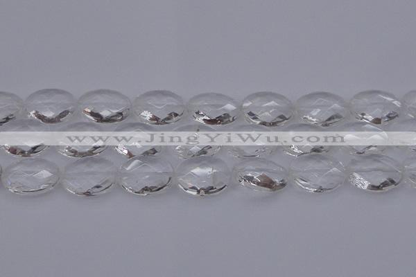 CCC518 15.5 inches 20*30mm faceted oval natural white crystal beads