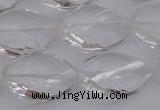 CCC525 15.5 inches 15*20mm twisted & faceted teardrop white crystal beads
