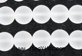 CCC603 15.5 inches 10mm round matte natural white crystal beads