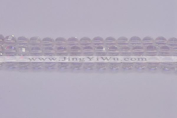 CCC622 15.5 inches 8mm faceted round natural white crystal beads