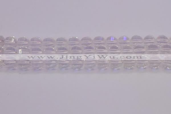 CCC623 15.5 inches 10mm faceted round natural white crystal beads