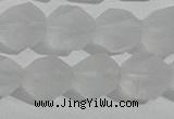 CCC629 15.5 inches 12mm faceted nuggets matte white crystal beads