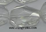 CCC815 15.5 inches 25*30mm faceted freeform natural white crystal beads