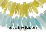CCH22 16 inches Korea jade & amazonite chips gemstone beads