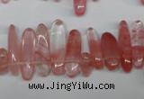 CCH341 15.5 inches 5*20mm cherry quartz chips beads wholesale