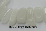 CCH407 15.5 inches 6*18mm - 10*22mm white jade chips beads