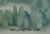 CCH603 15.5 inches 3*12mm - 4*16mm aquamarine chips gemstone beads