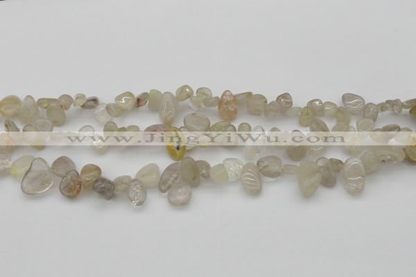 CCH622 15.5 inches 6*8mm - 10*14mm golden rutilated quartz chips beads
