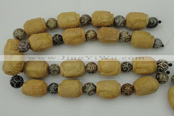 CCJ235 15.5 inches 22*28mm carved buddha China jade beads
