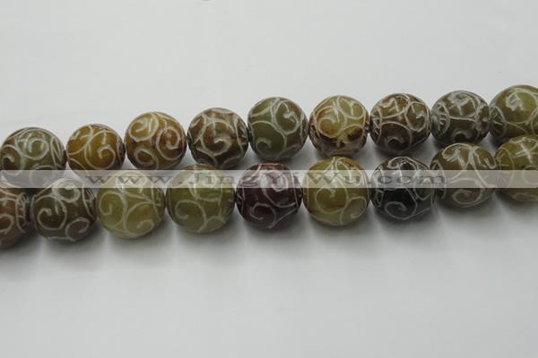 CCJ309 15.5 inches 24mm round China jade beads wholesale