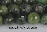 CCJ424 15.5 inches 12mm faceted round dendritic green jade beads