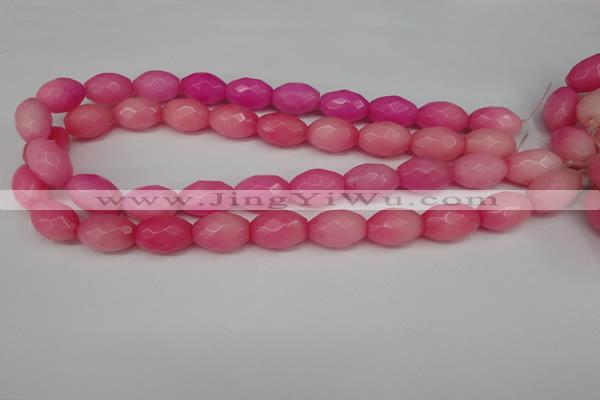 CCN180 15.5 inches 13*18mm faceted rice candy jade beads