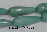 CCN199 15.5 inches 10*30mm faceted teardrop candy jade beads