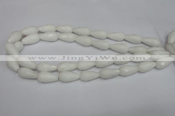 CCN201 15.5 inches 12*22mm faceted teardrop candy jade beads
