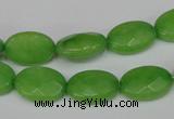 CCN216 15.5 inches 10*14mm faceted oval candy jade beads