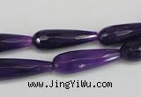 CCN2171 15.5 inches 8*25mm faceted teardrop candy jade beads
