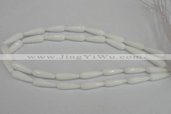 CCN2176 15.5 inches 8*25mm faceted teardrop candy jade beads