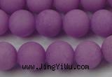 CCN2422 15.5 inches 6mm round matte candy jade beads wholesale