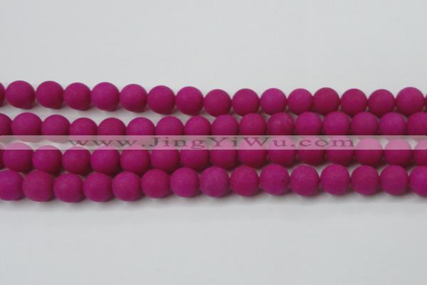 CCN2504 15.5 inches 14mm round matte candy jade beads wholesale