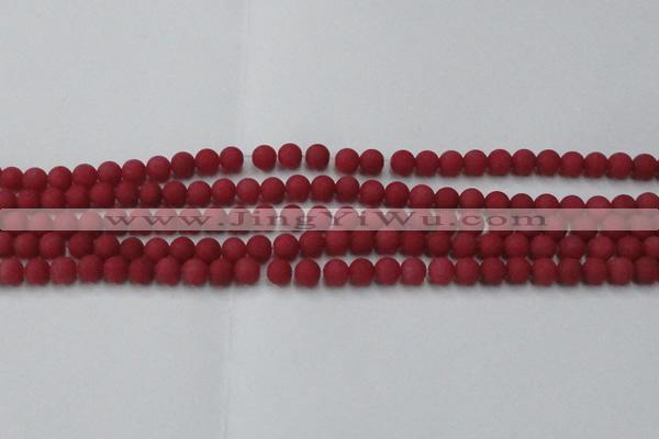 CCN2529 15.5 inches 4mm round matte candy jade beads wholesale