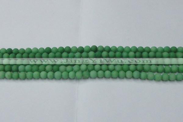CCN2536 15.5 inches 4mm round matte candy jade beads wholesale
