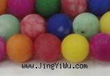 CCN2556 15.5 inches 14mm round mixed color matte candy jade beads