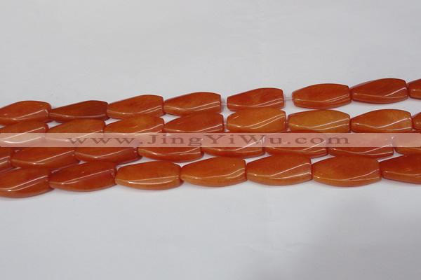 CCN2620 15.5 inches 15*30mm twisted rectangle candy jade beads