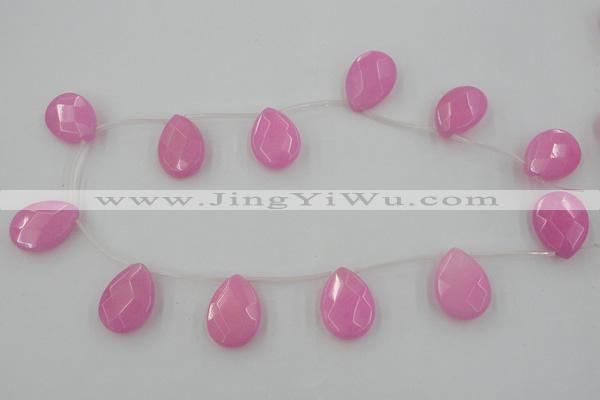 CCN2715 Top-drilled 18*25mm briolette candy jade beads wholesale